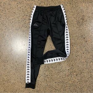Kappa Cuffed Stripe Logo Sweatpants (Size Large)
Black, White